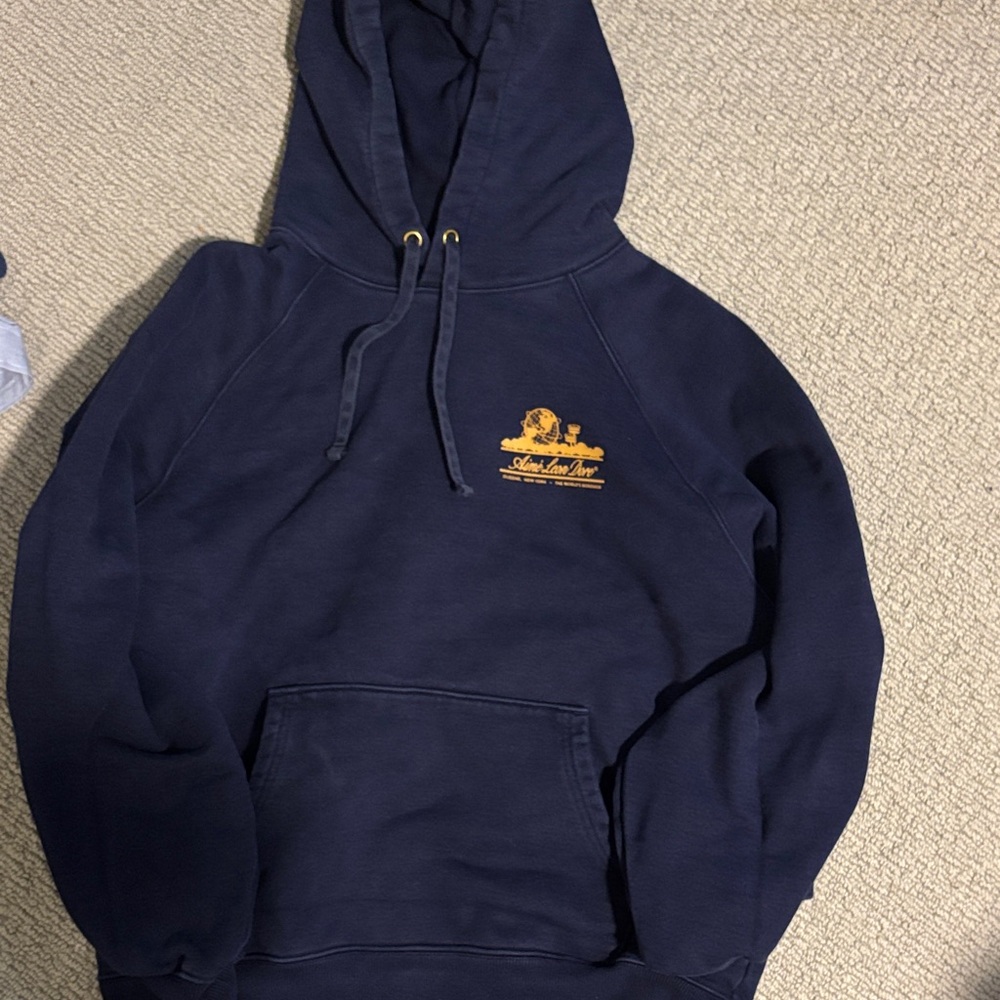 Aime Leon Dore Dark Blue Hoodie with Gold Detail